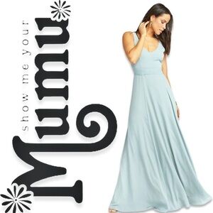 Show Me Your Mumu Silver Sage Crisp Jenn Maxi Dress Size Medium